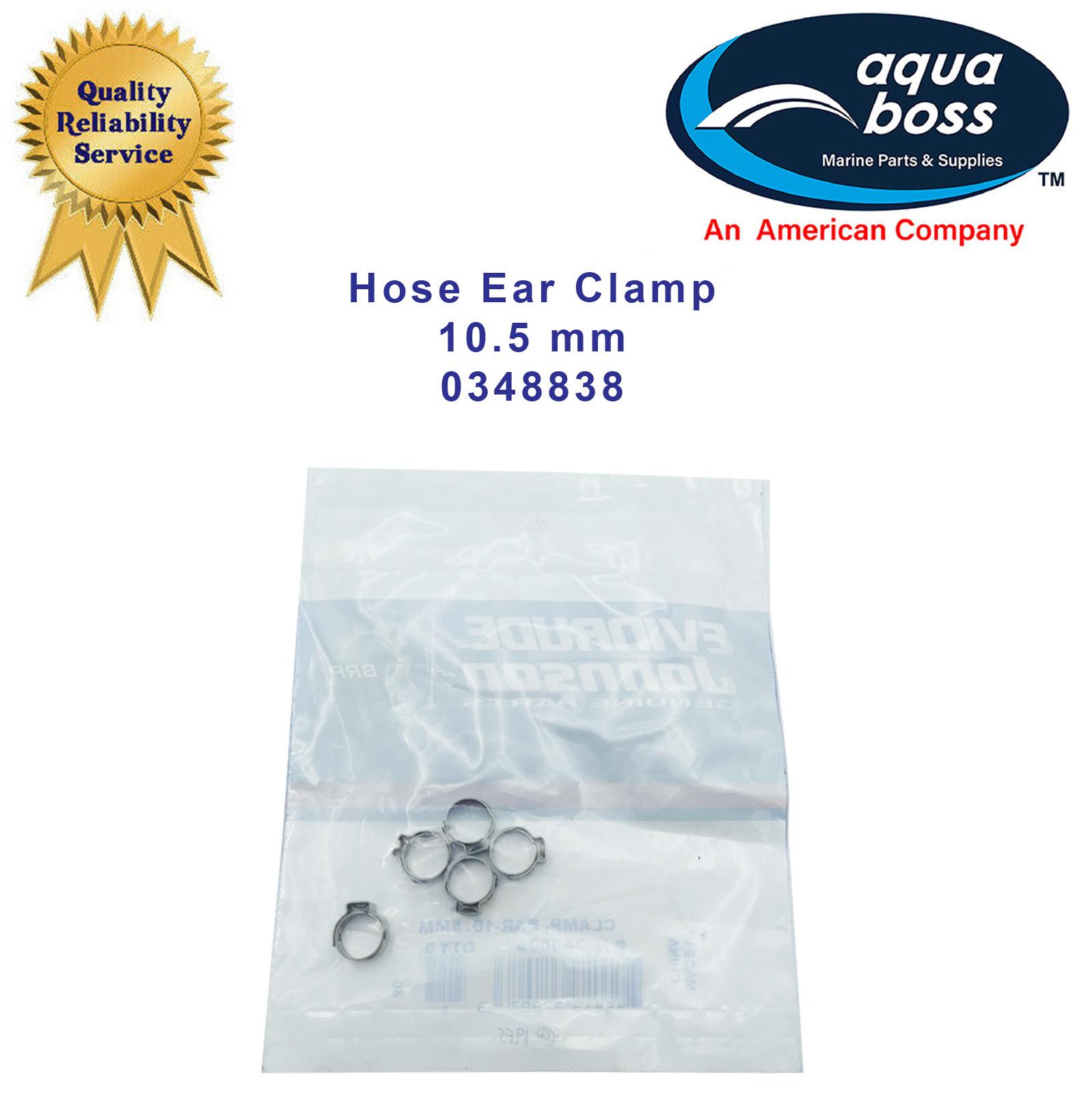 Evinrude 0348838 Hose Ear Clamp 10.5 mm Replaces 0348838 Quantity of 5.