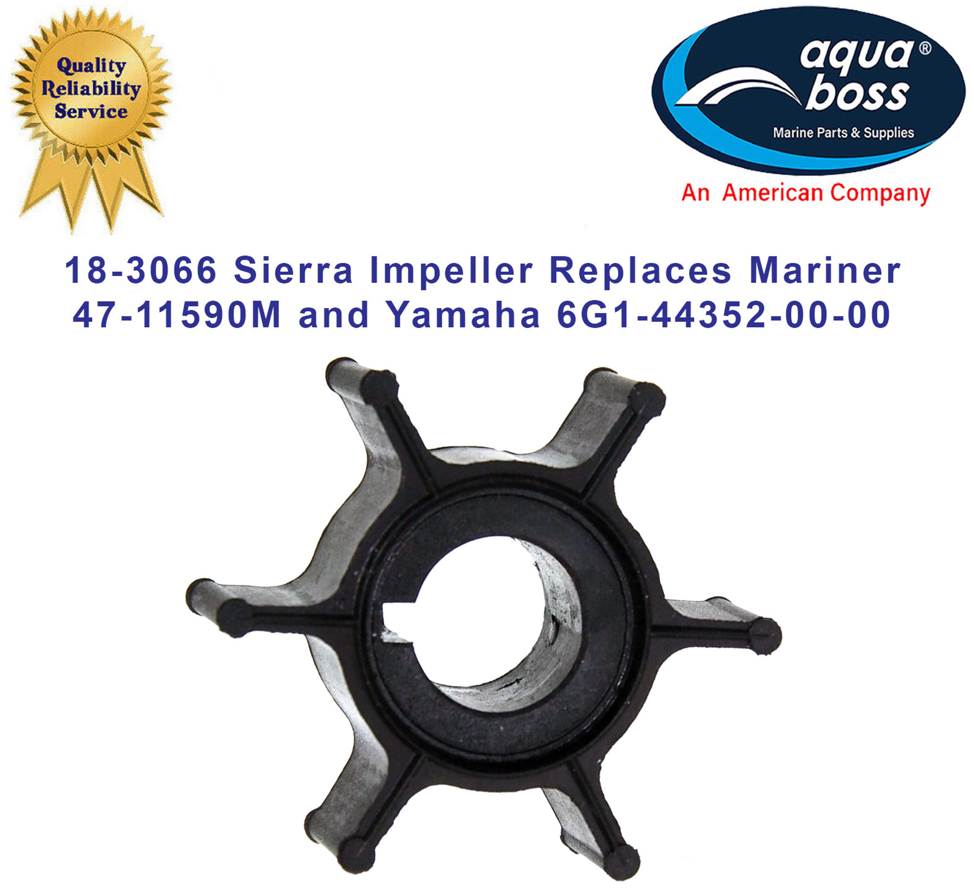 18-3066 Sierra Impeller Replaces Mariner 47-11590M and Yamaha 6G1-44352-00-00