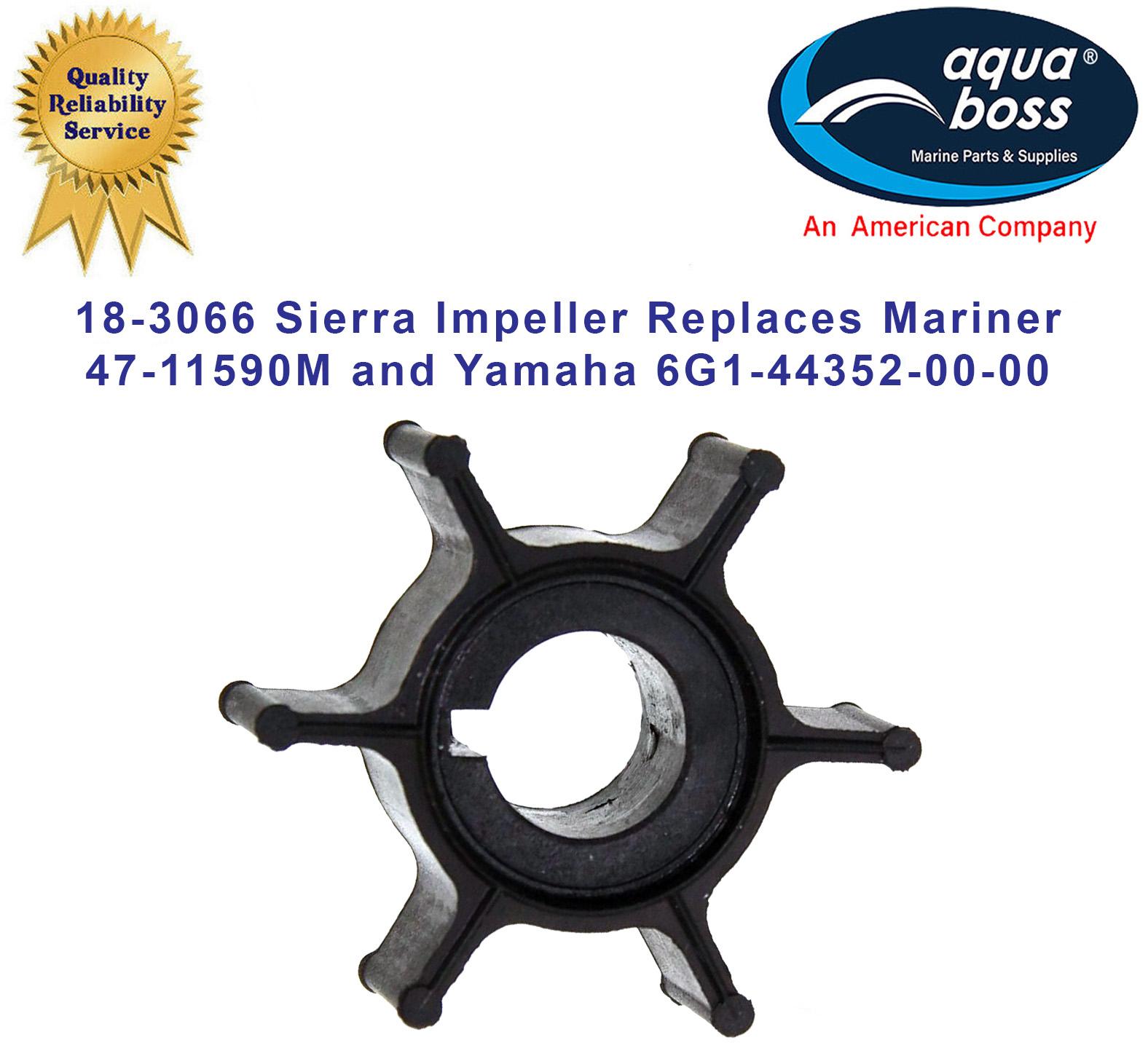 18-3066 Sierra Impeller Replaces Mariner 47-11590M and Yamaha 6G1-44352-00-00