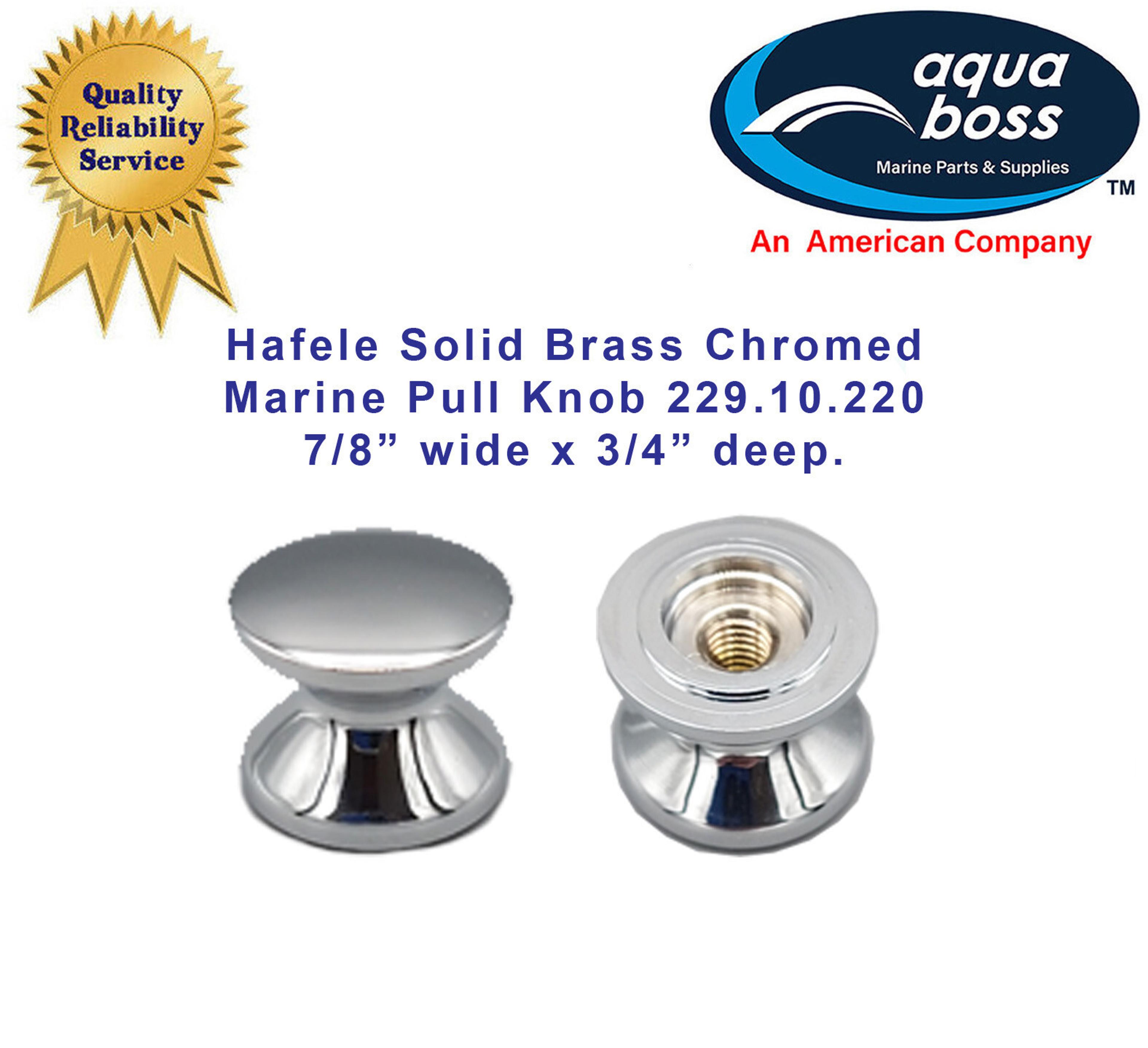 Set of 2 Solid Brass Chromed Marine Pull Knob Hafele 229.10.220 7/8” x 3/4”