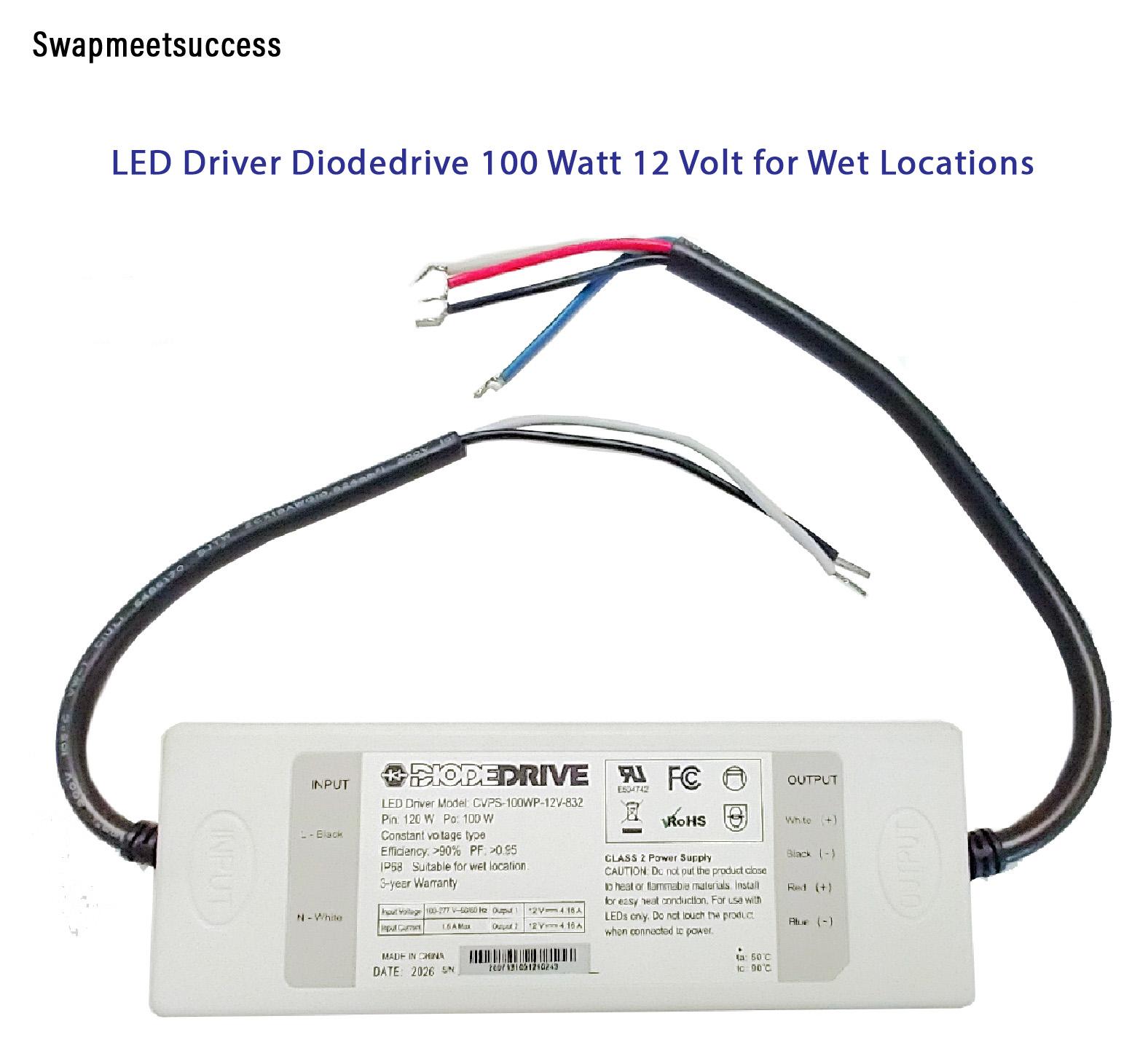 LED Driver Power Supply Diodedrive 100 Watt 12 Volt Class 2 for Damp Locations
