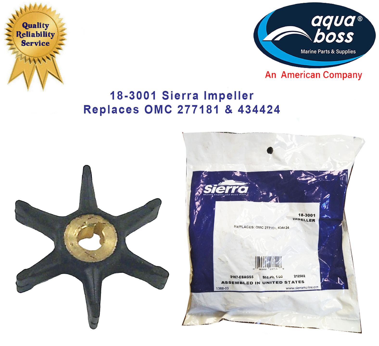 18-3001 Sierra Impeller Replaces OMC 277181 and 434424