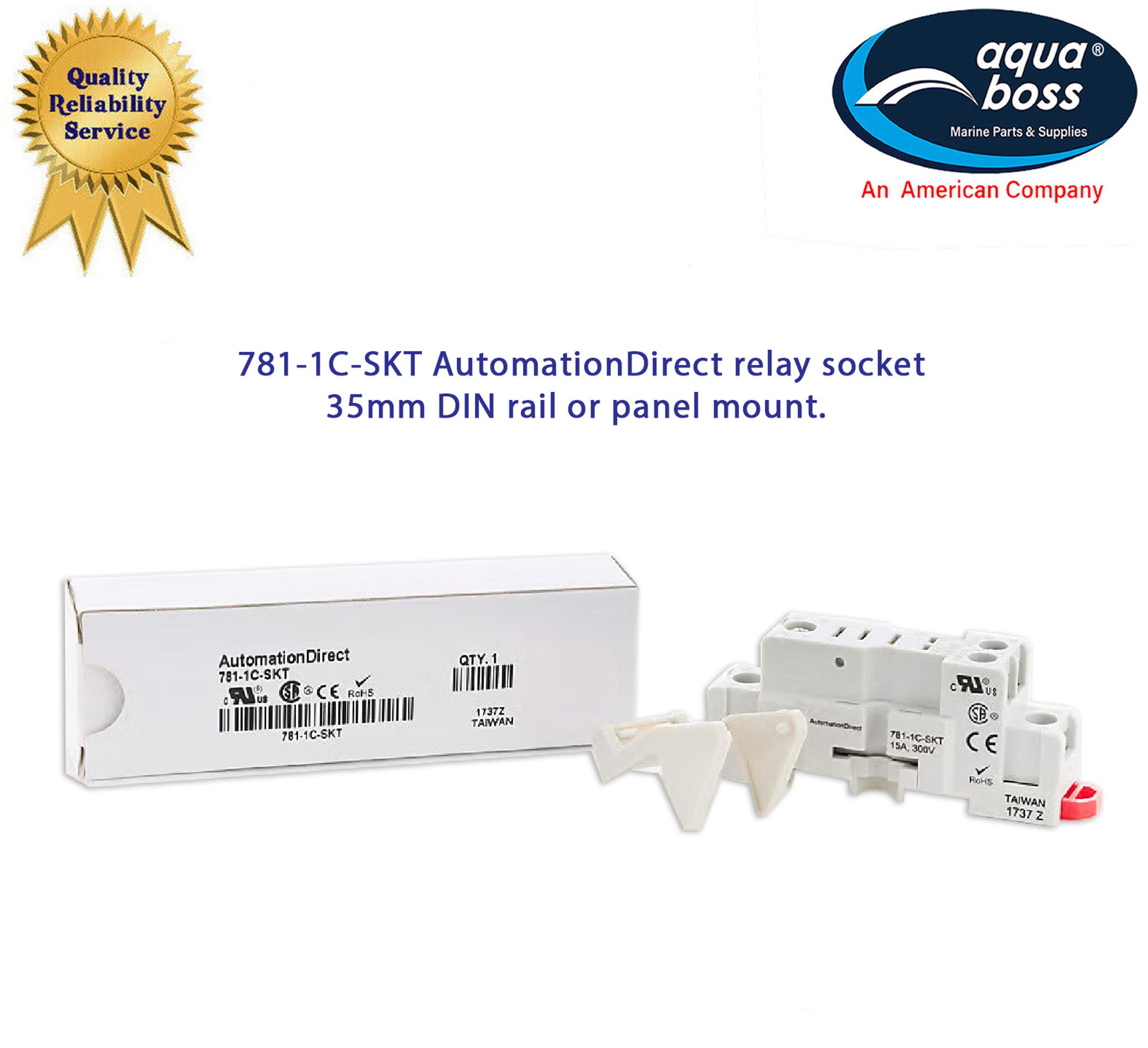 781-1C-SKT AutomationDirect relay socket 35mm DIN rail or panel mount.