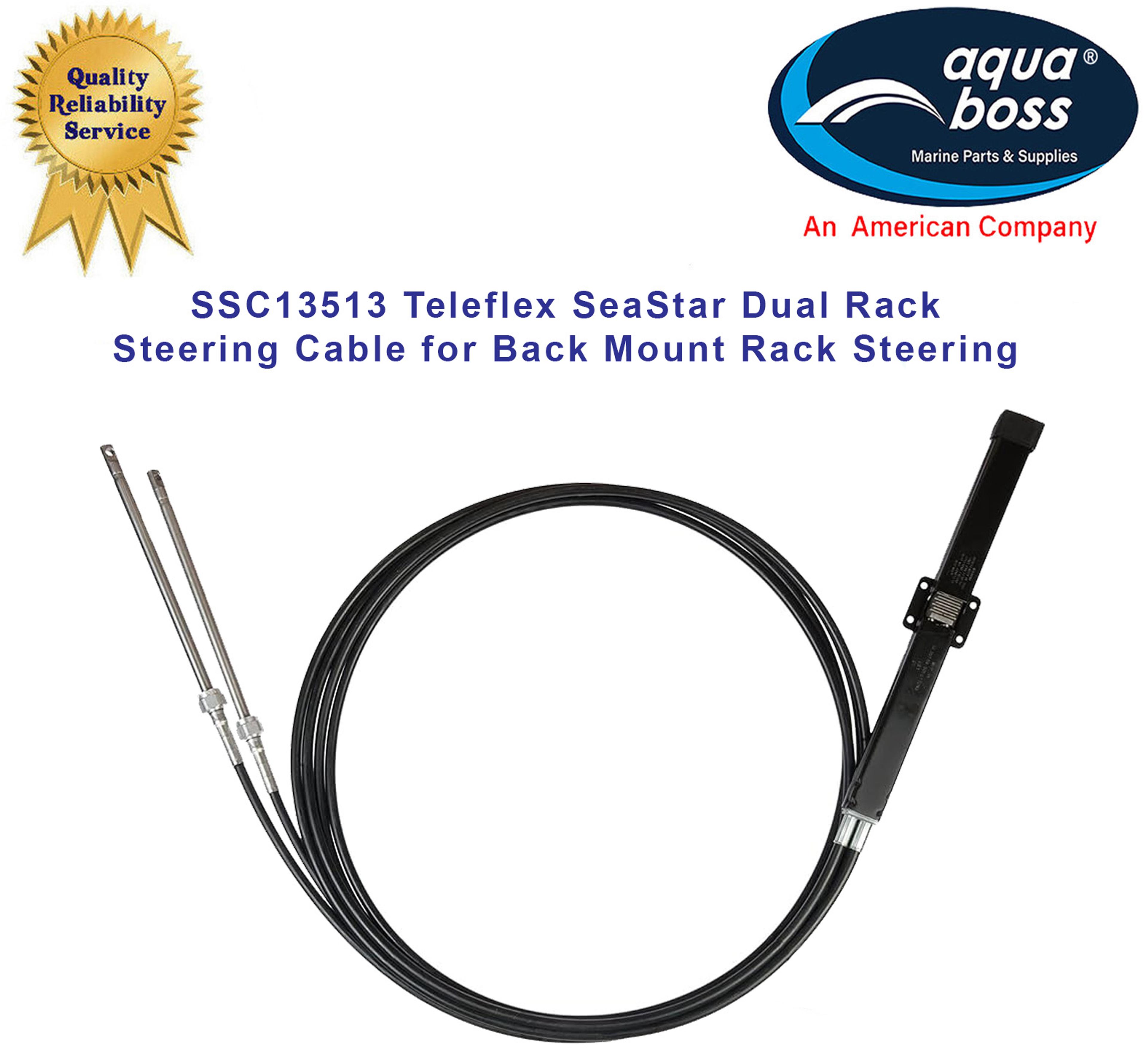 SSC13513 Teleflex SeaStar Dual Rack 13’ Steering Cable for Back Mount Rack Steer
