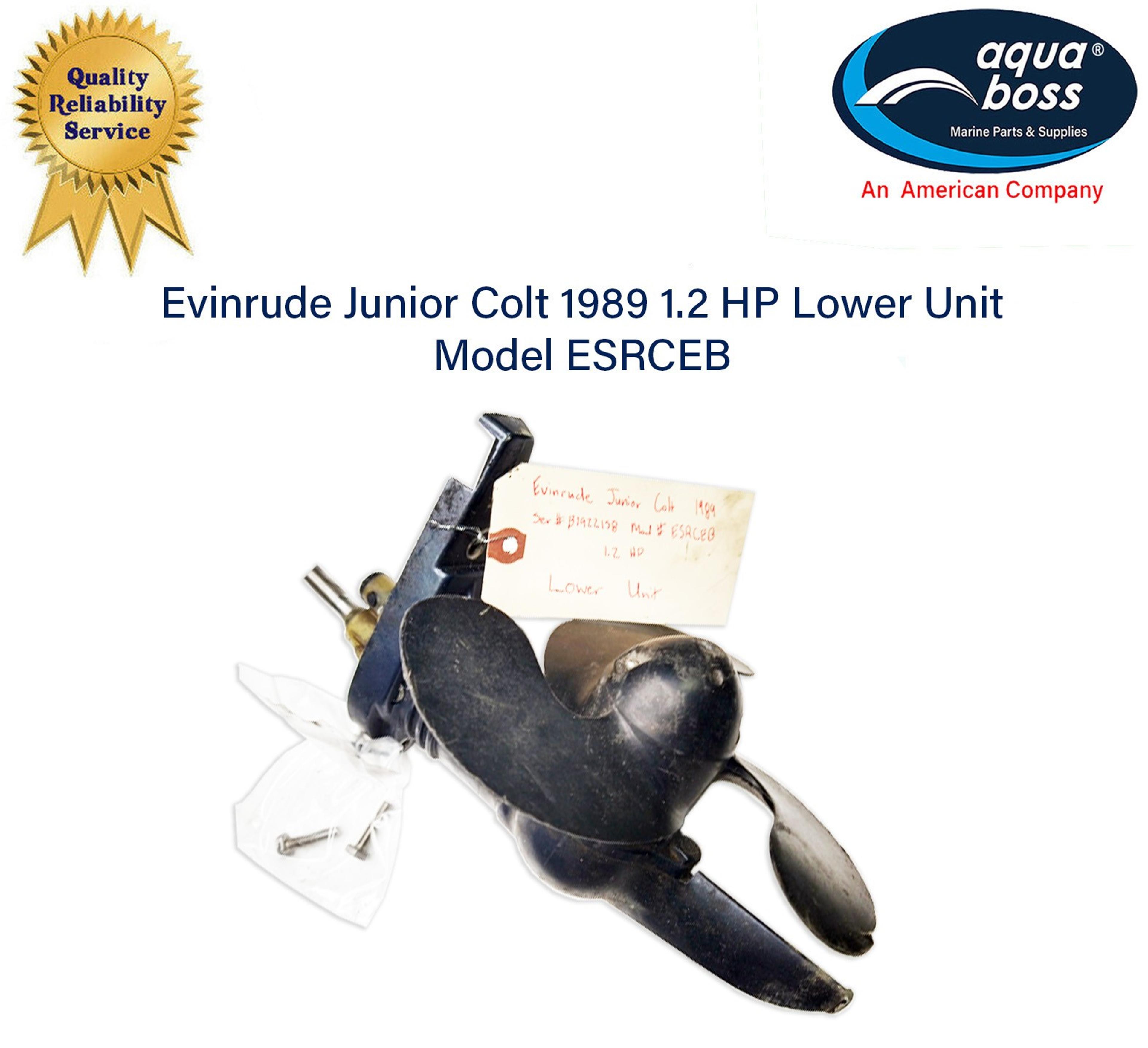 1989 Evinrude Junior Colt Lower Unit 1.2 HP Motor Model EJRCEB Serial# B1922158