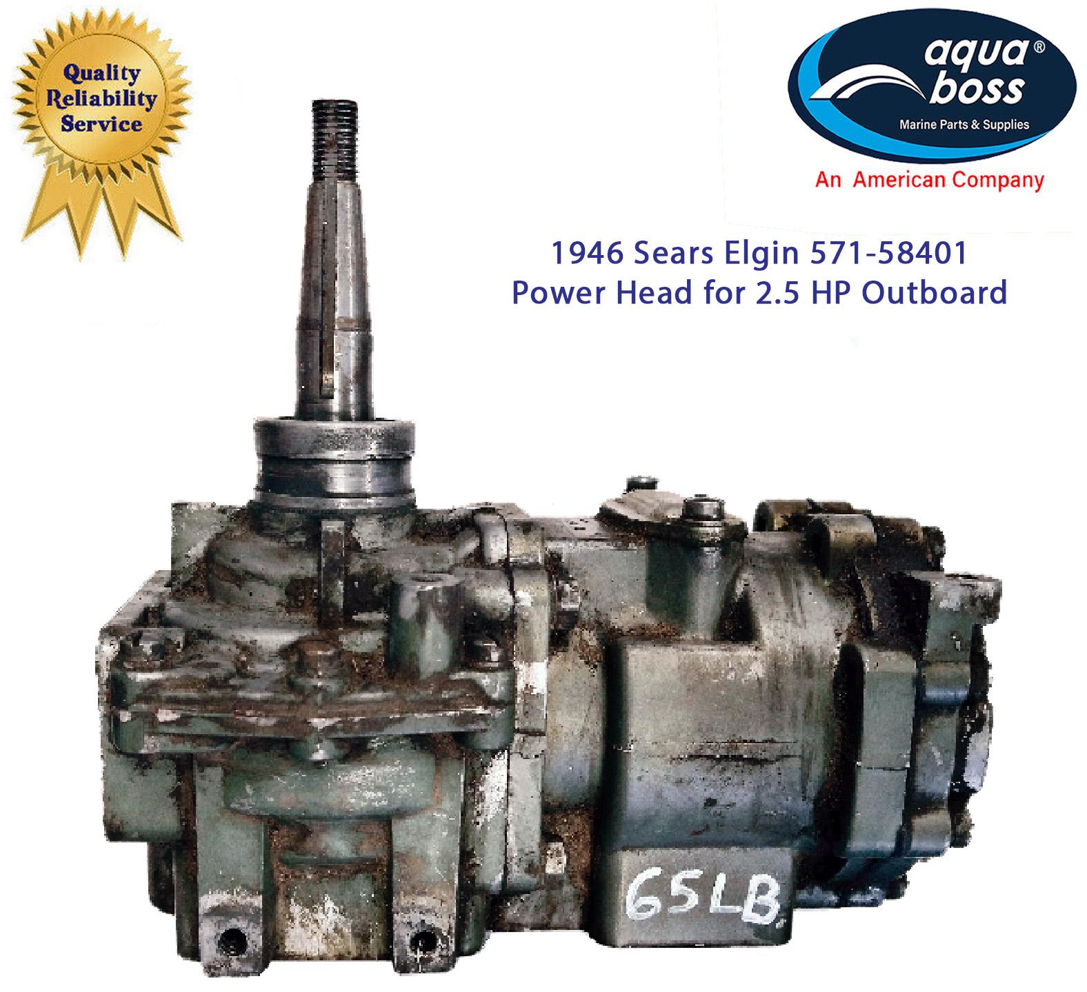 1946 Sears Elgin 571-58401 Power Head for 2.5 HP Outboard 65 Pounds Compression