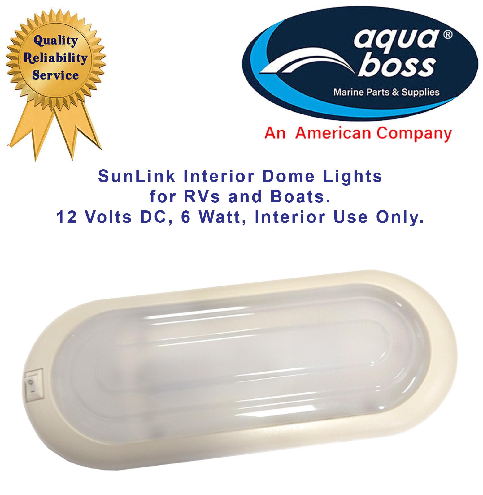 SunLink Dome Lights for RVs and Boats. 12 Volts DC, 6 Watt, Interior Use Only
