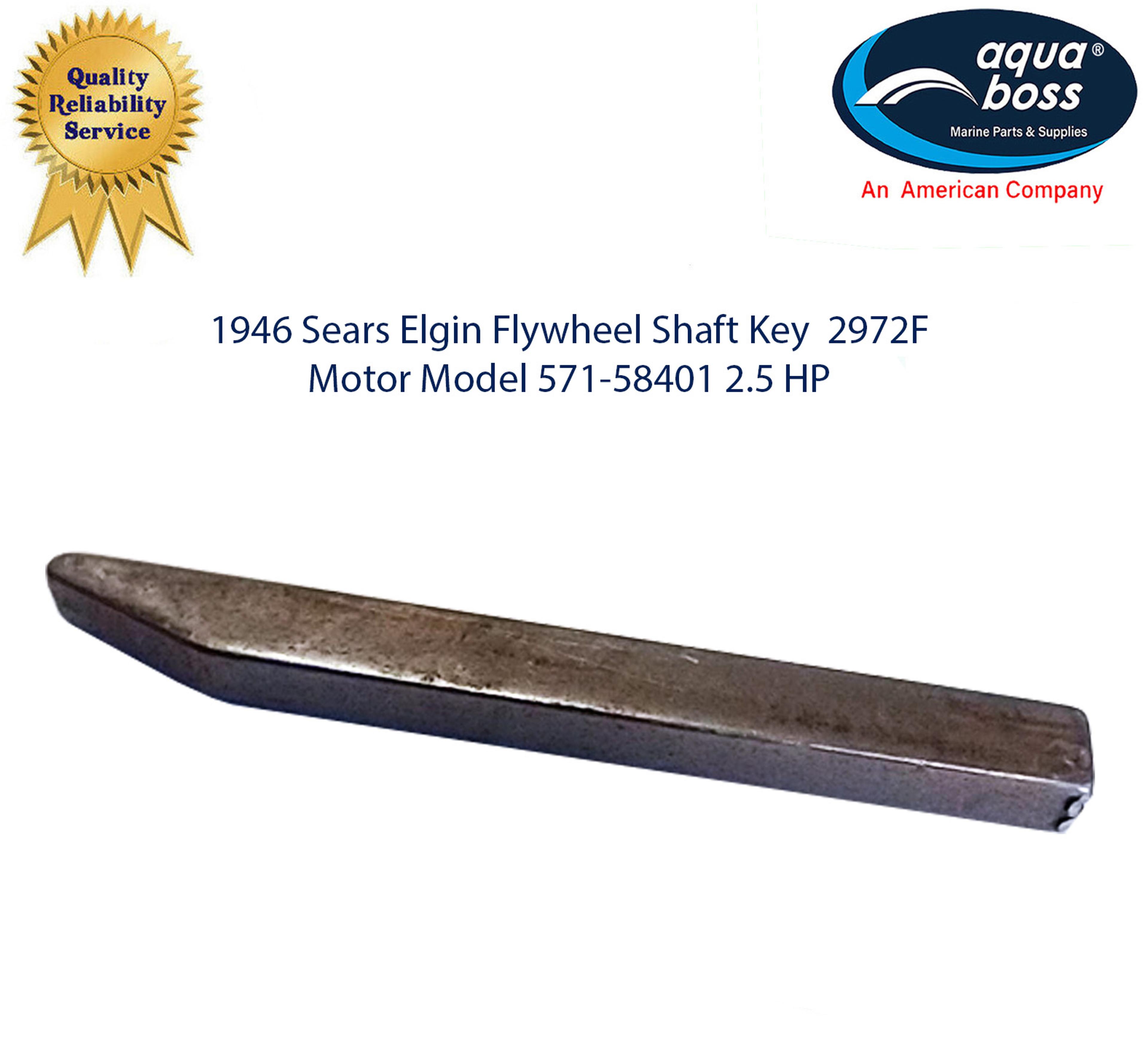 1946 Sears Elgin Flywheel Shaft Key 2972F Motor Model 571-58401 2.5 HP