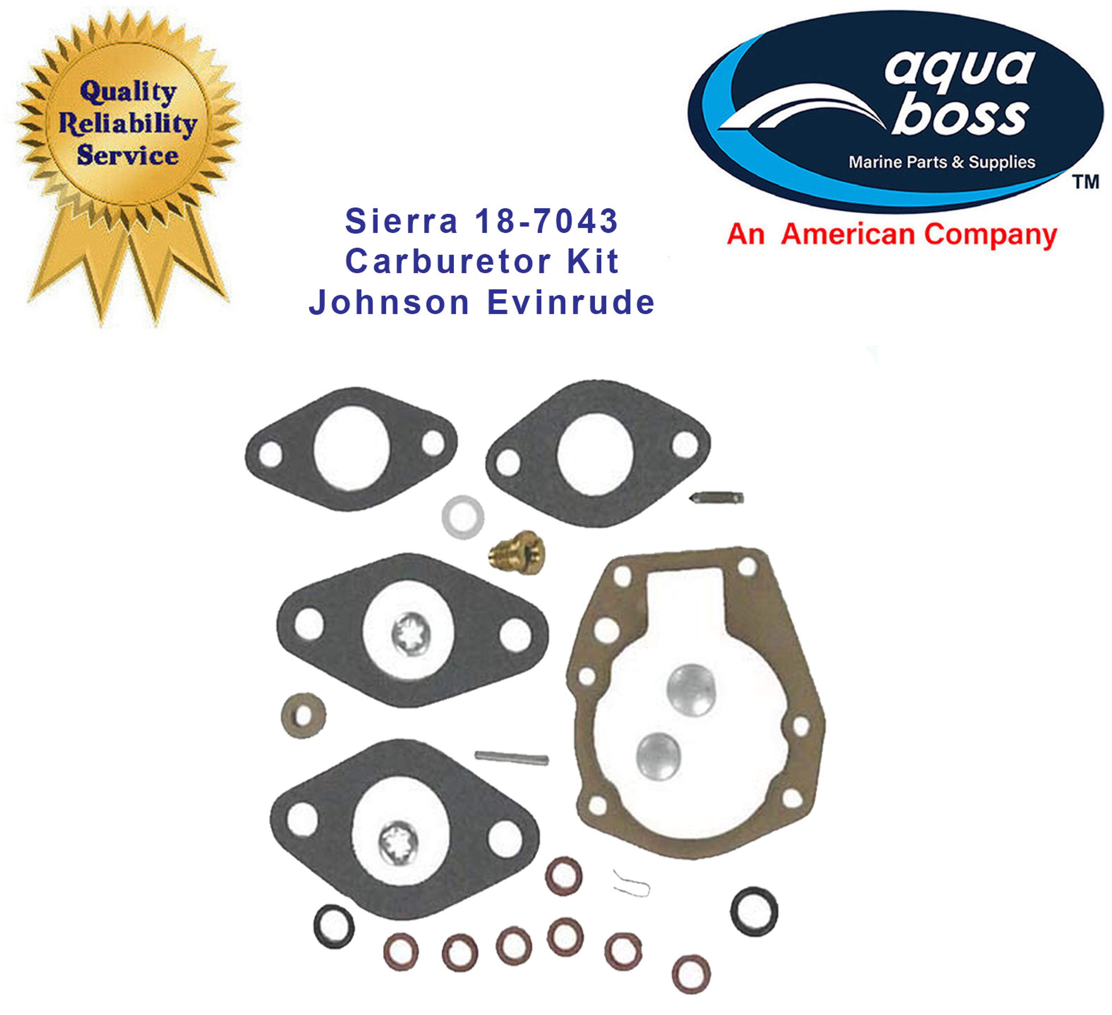 Sierra 18-7043 Carburetor Kit Johnson Evinrude Replaces 0398532