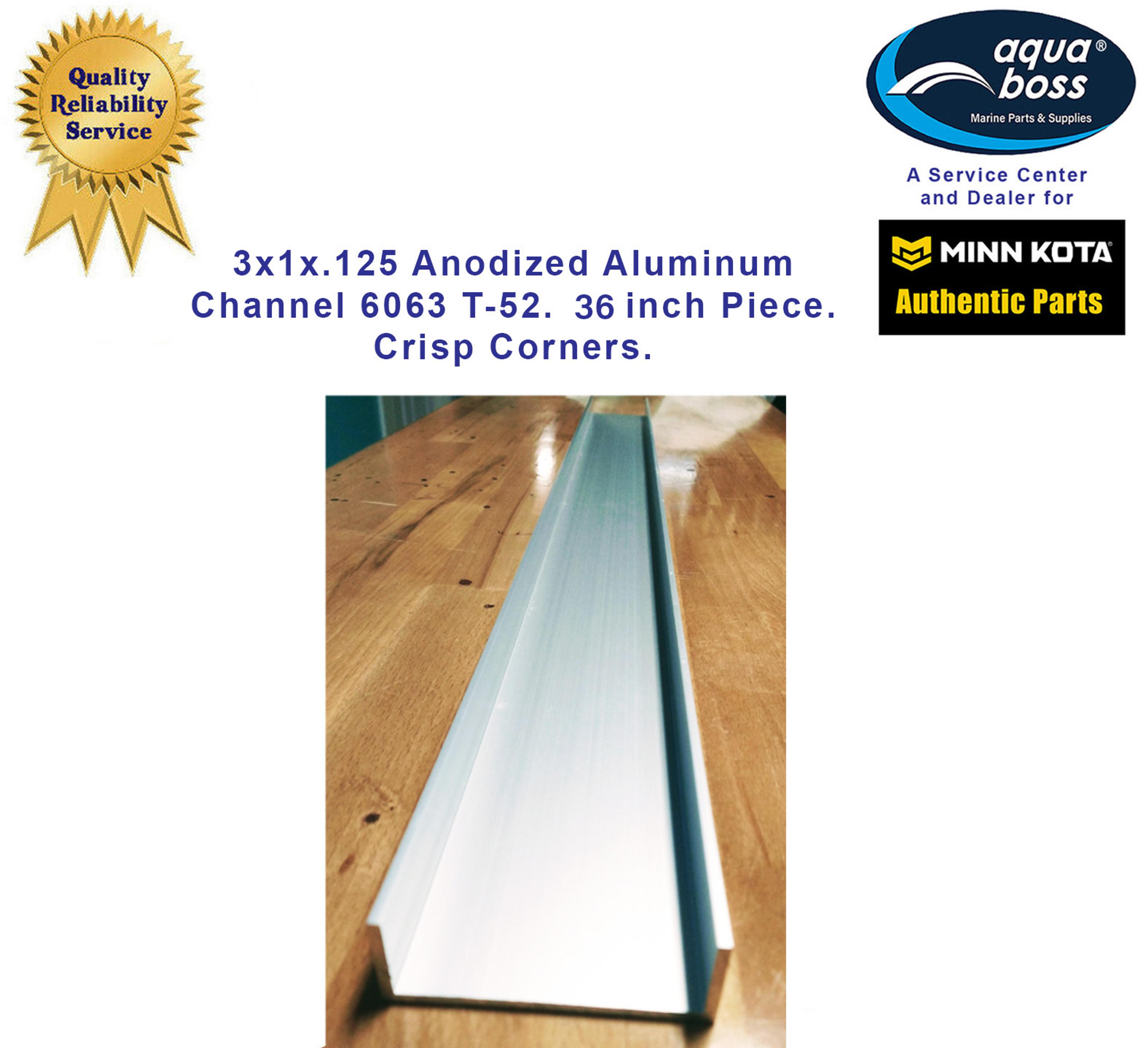Anodized Aluminum Channel 3" x 36" 6063 T-52 Piece Crisp Corners