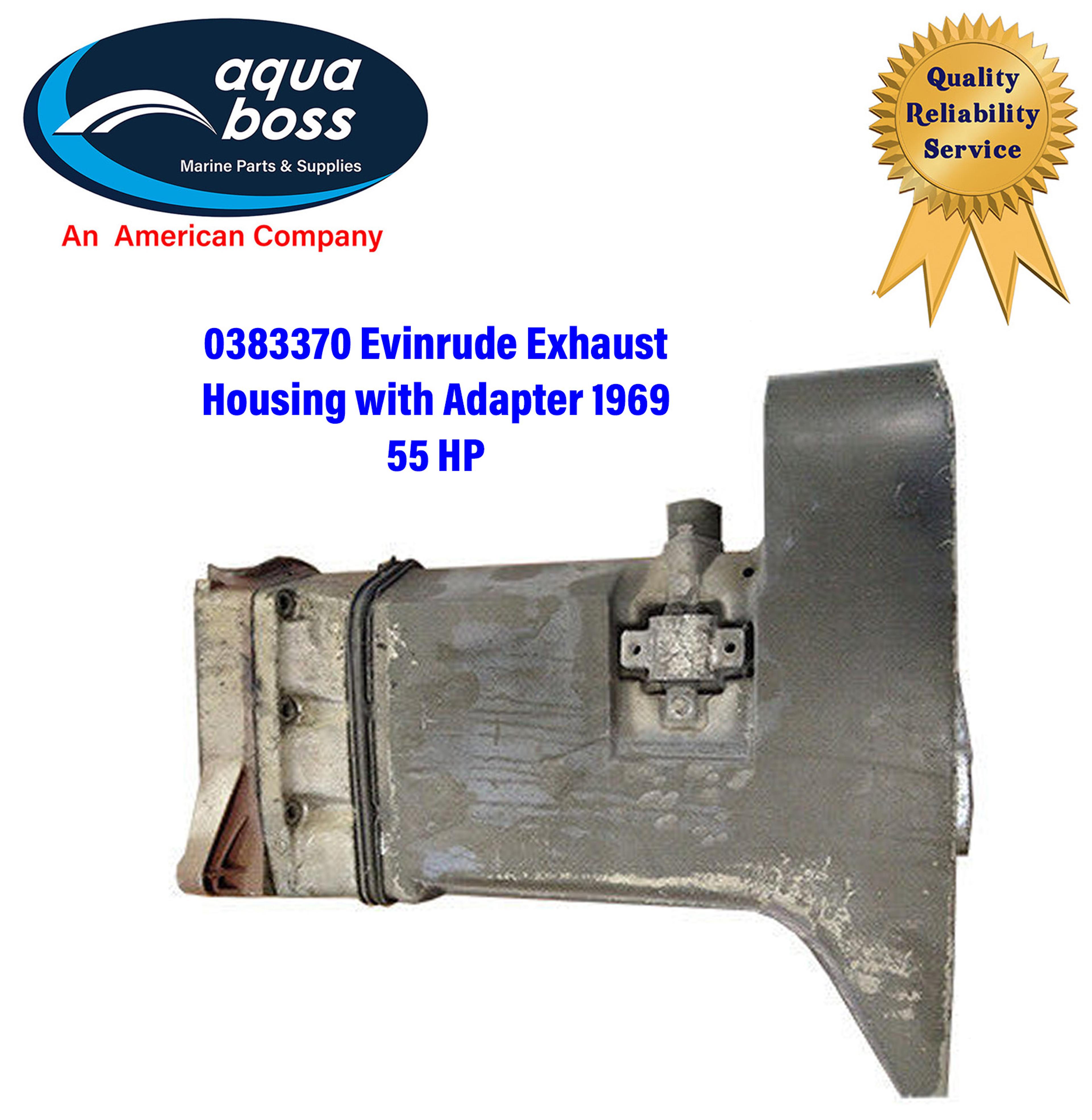 0383370 Exhaust Housing with Adapter 1969 55 HP Evinrude