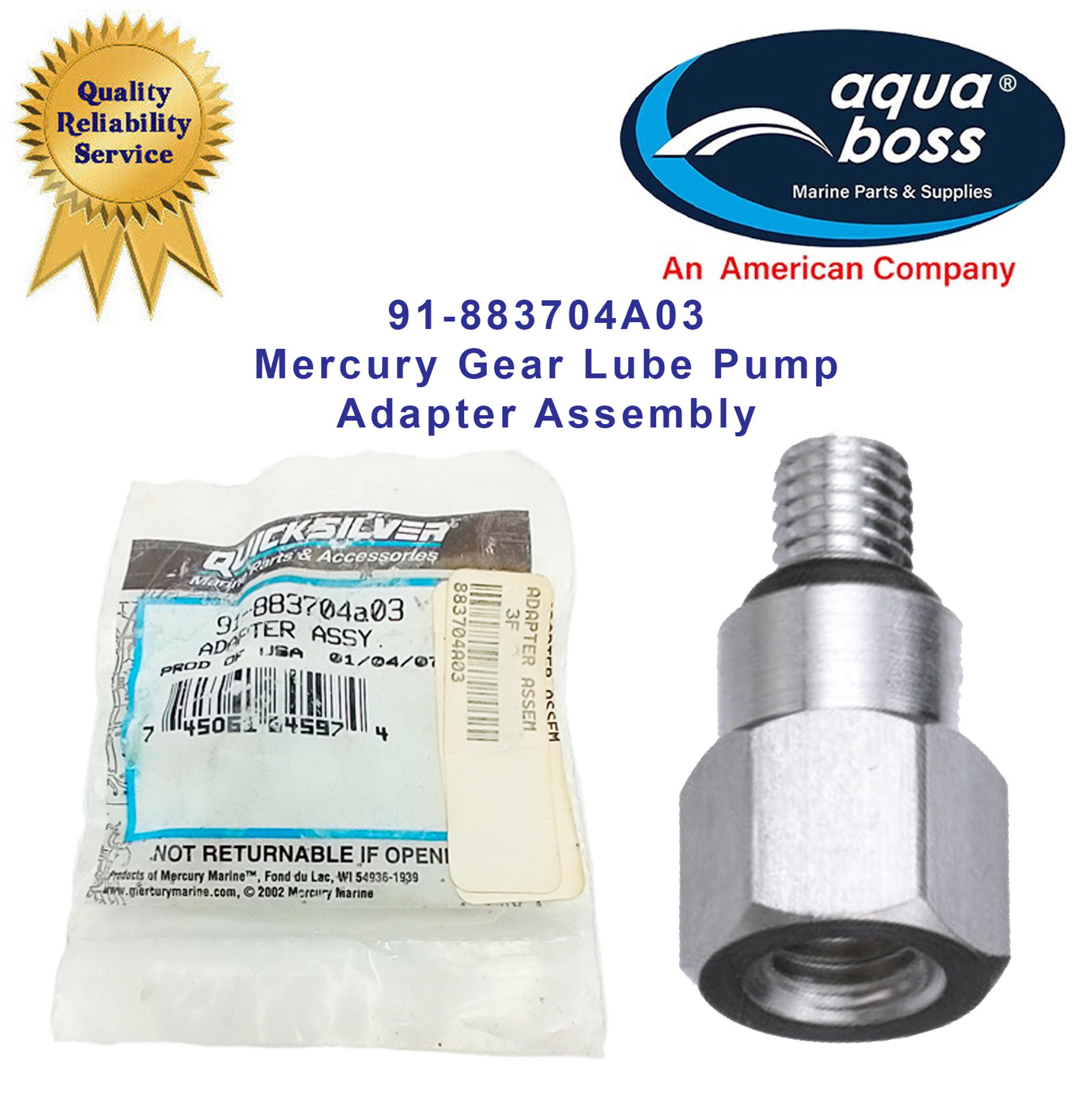 91-883704A03 Gear Lube Pump Adapter Assembly Mercury