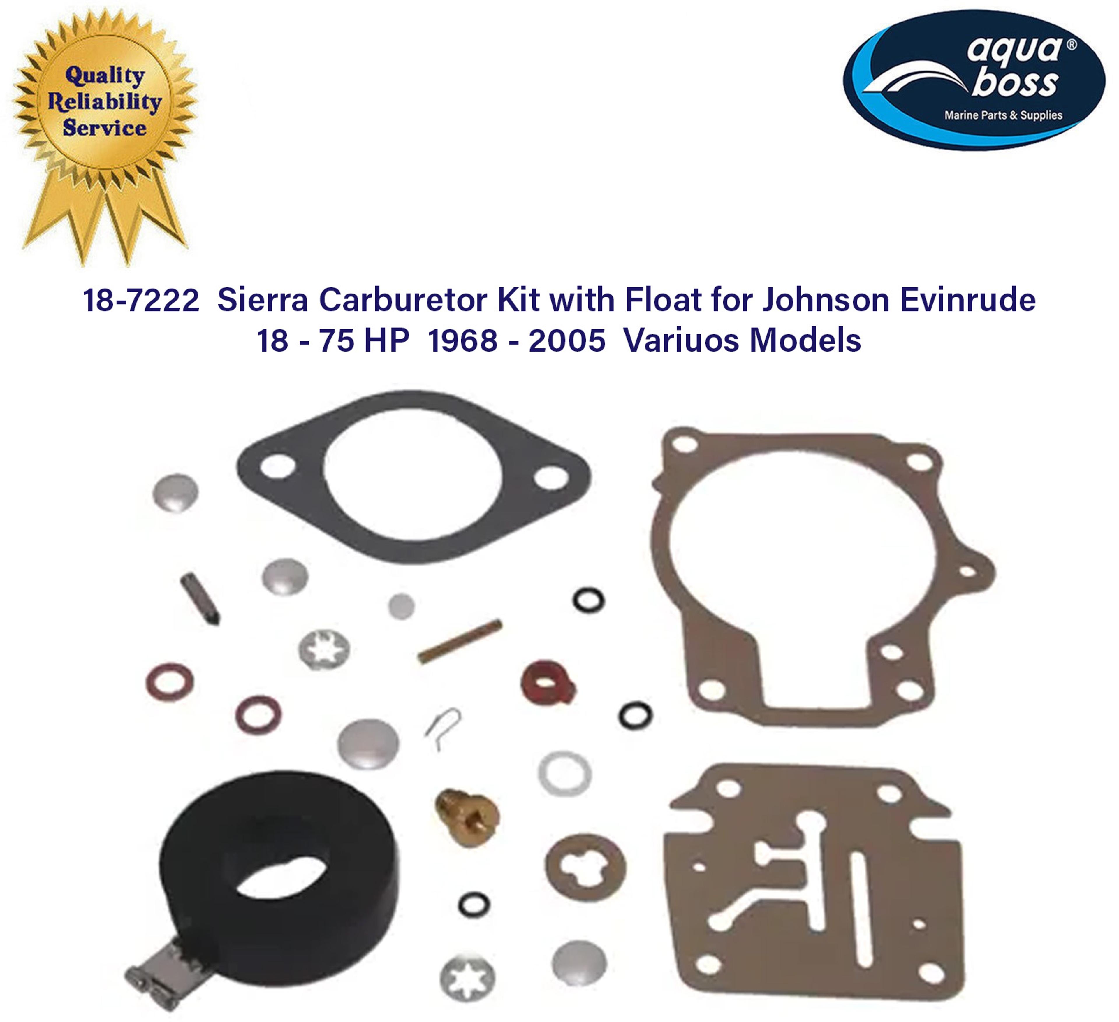 18-7222 Sierra Carburetor Kit Johnson Evinrude 18-75 HP 1968-05 Various Models