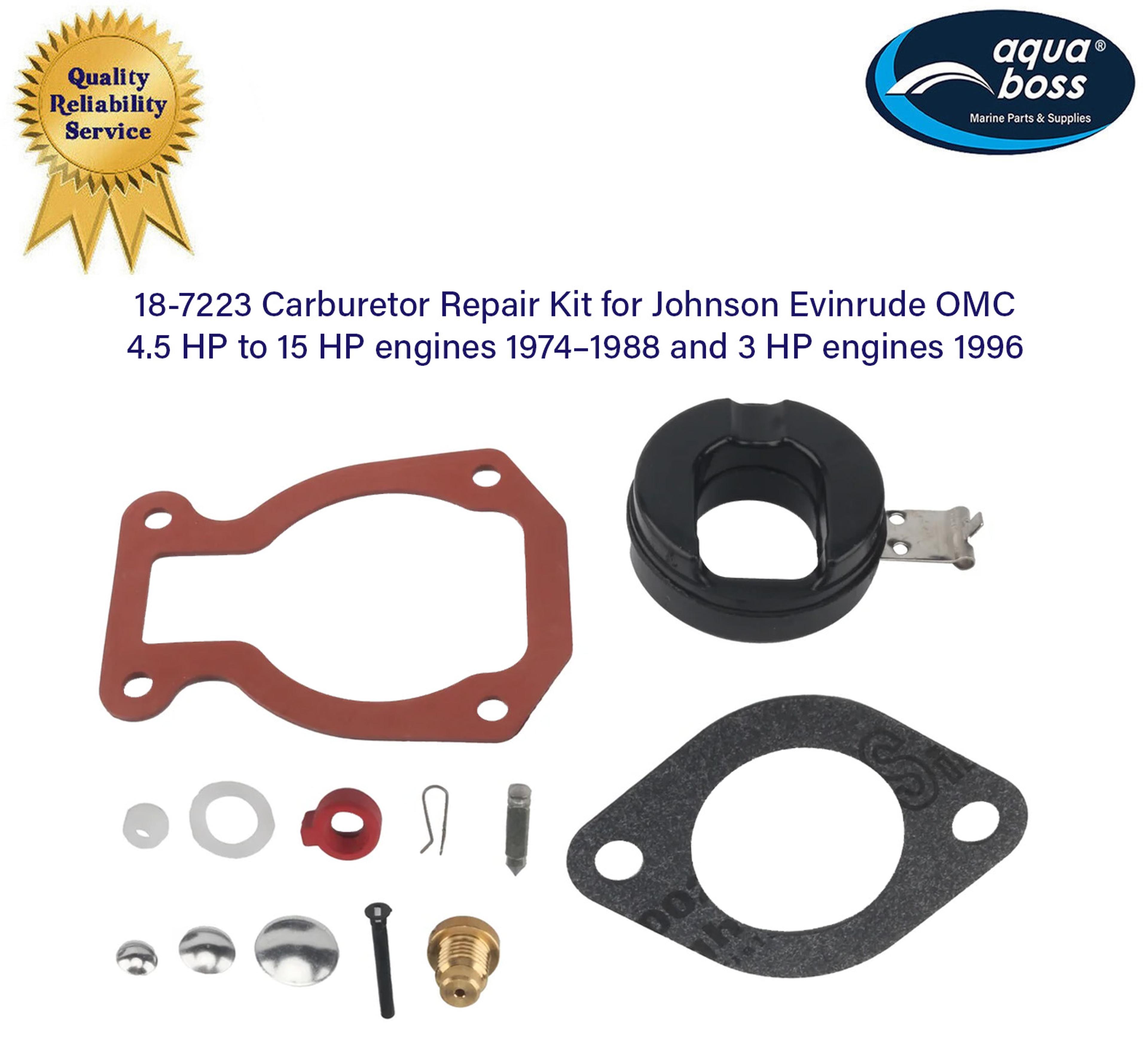 18-7223 Sierra Carburetor Repair Kit for Johnson Evinrude 398453  4 to 15 HP