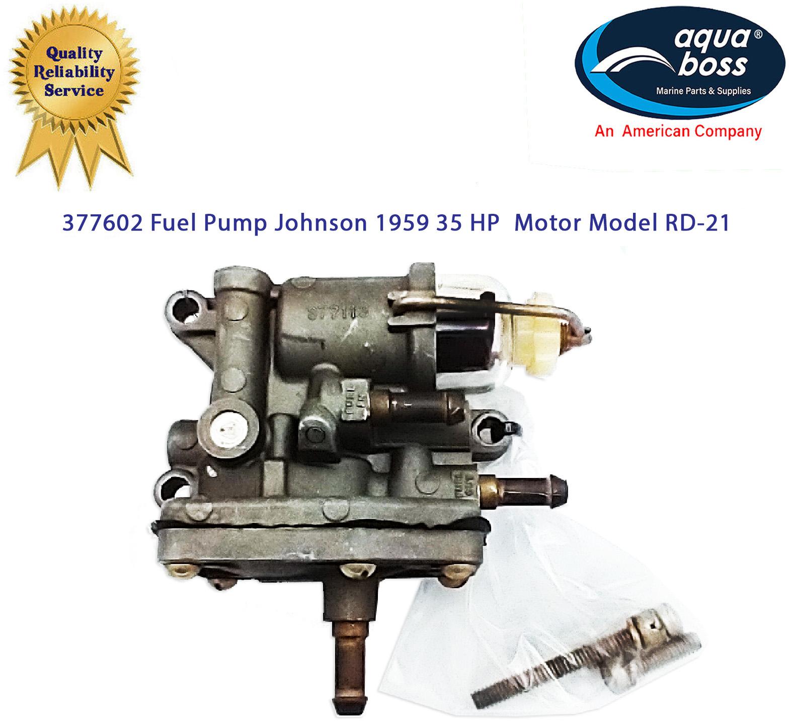 377602 Fuel Pump Johnson 1959 35 HP Motor Model RD-21 OEM
