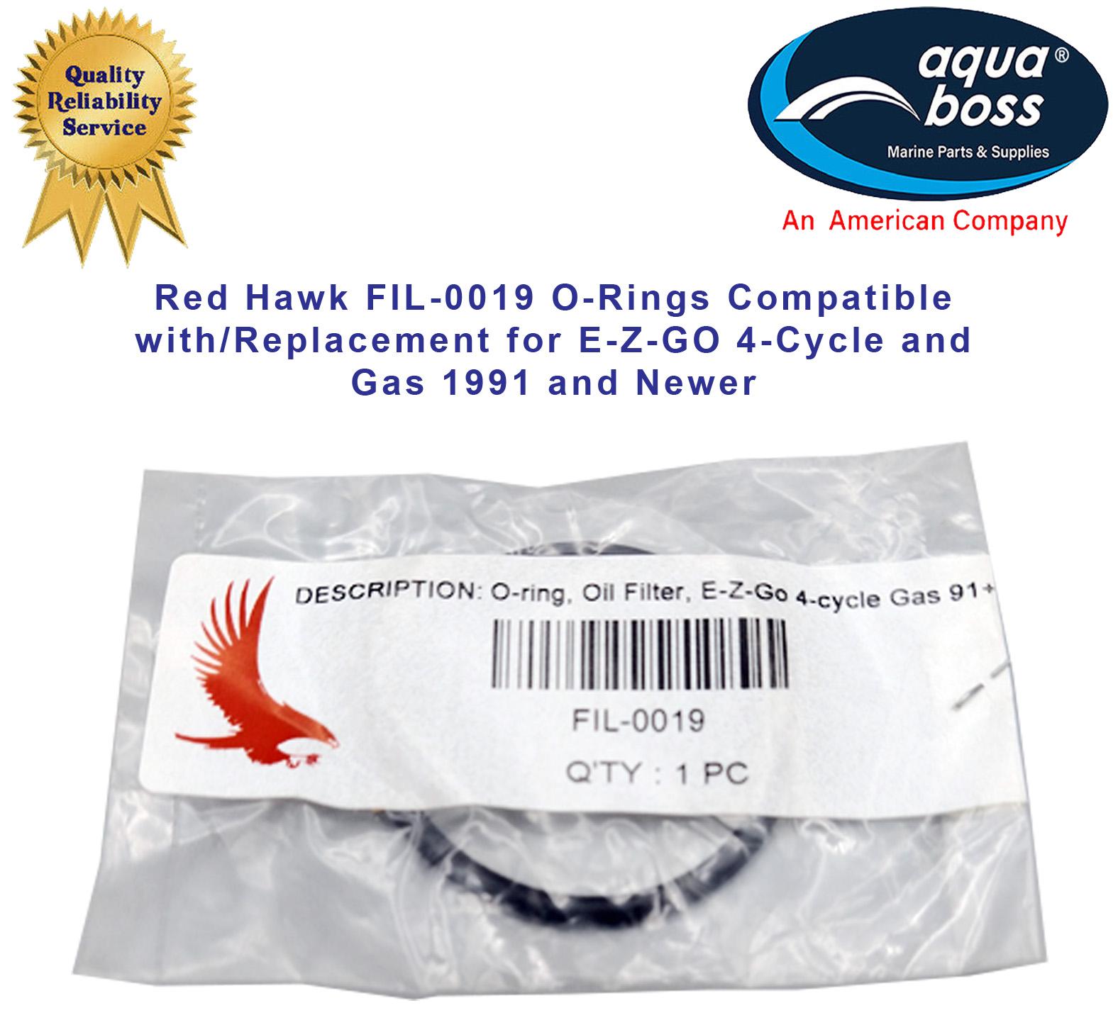 FIL-0019 O-Rings Red Hawk Compatible for E-Z-GO 4-Cycle and Gas 1991 and Newer
