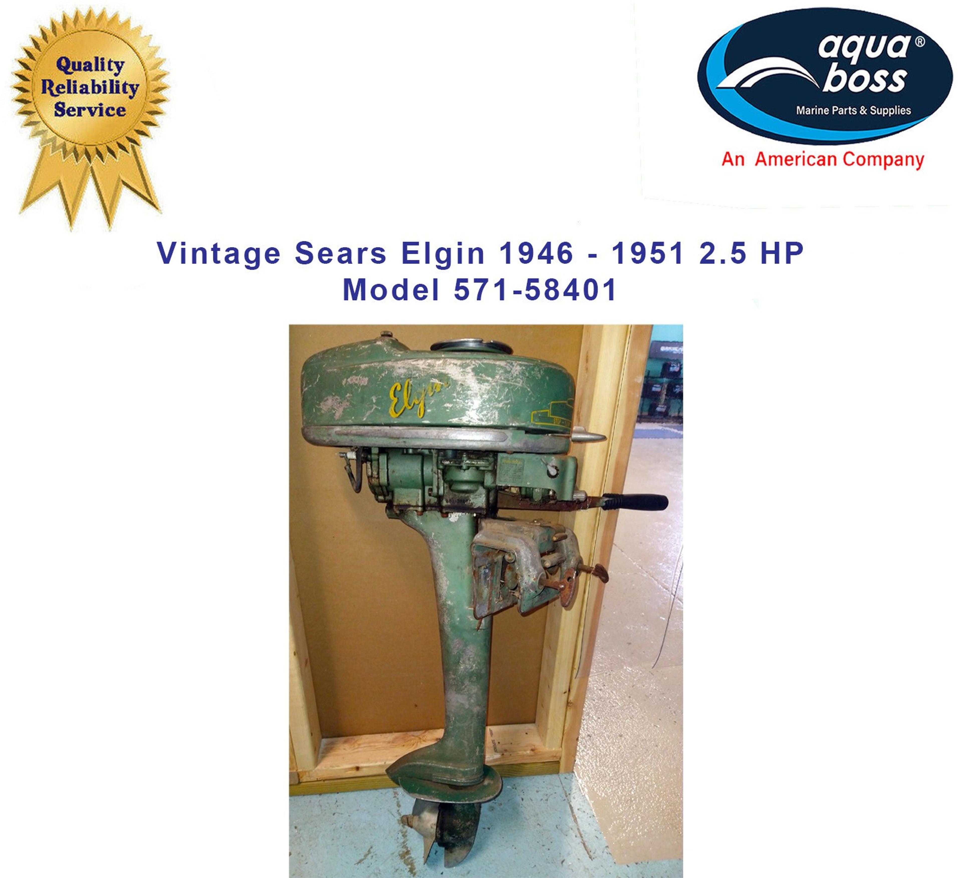 Vintage Sears Elgin 1946 - 1951 2.5 HP Model 571-58401 62 Pounds Compression
