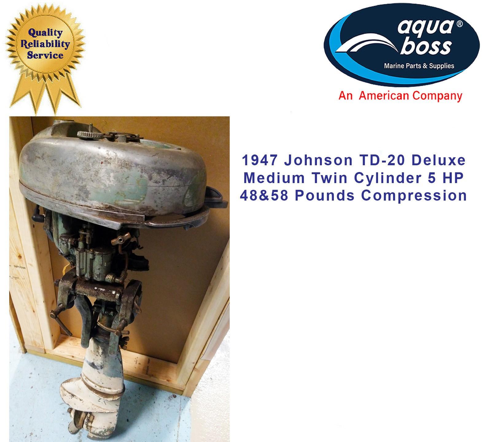 1947 Johnson TD20 Deluxe Medium Twin Cylinder 5 HP 48 & 58 Pounds Compression
