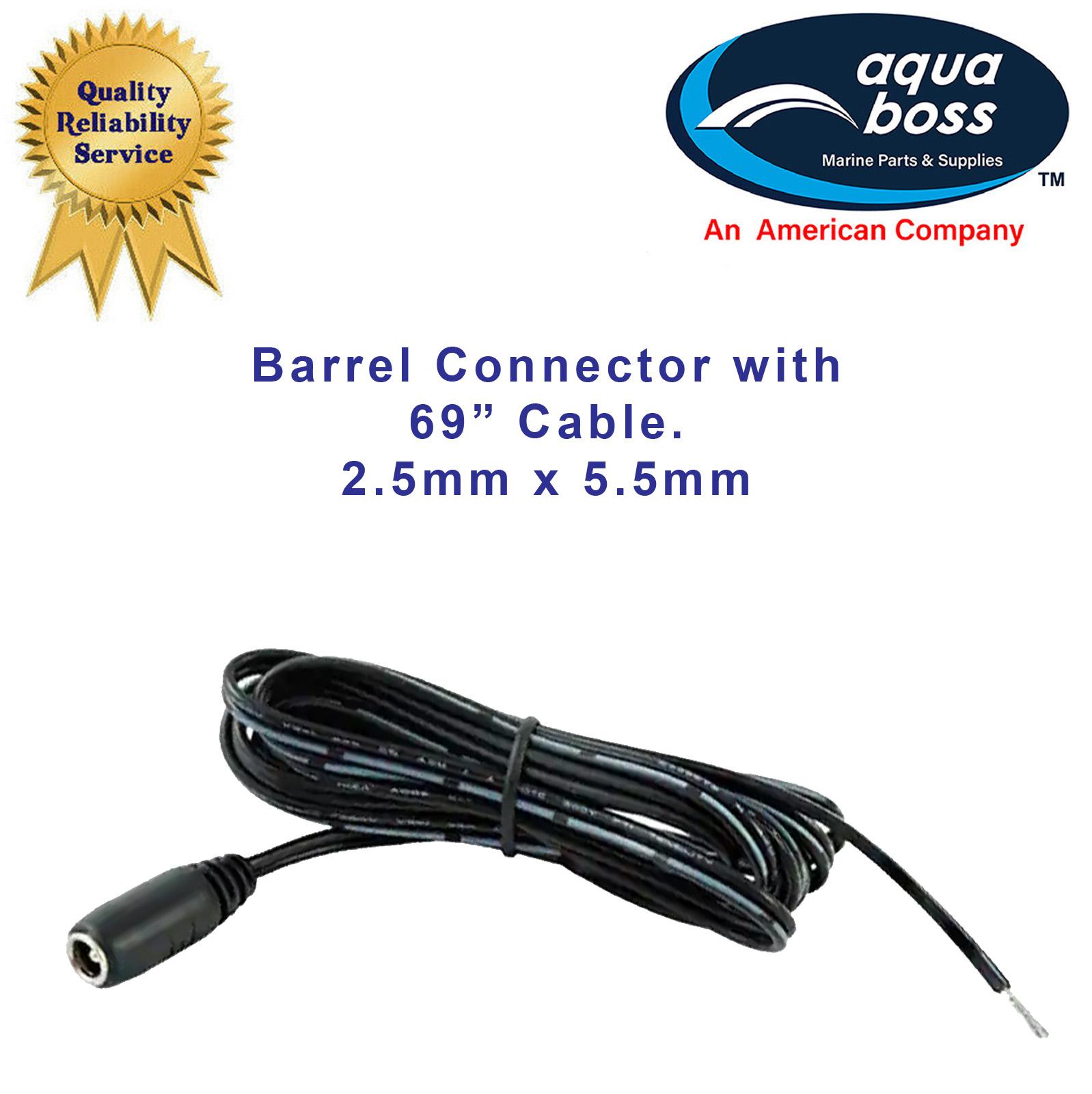 Barrel Connector 2.5mm x 5.5mm with 69 inch Cable