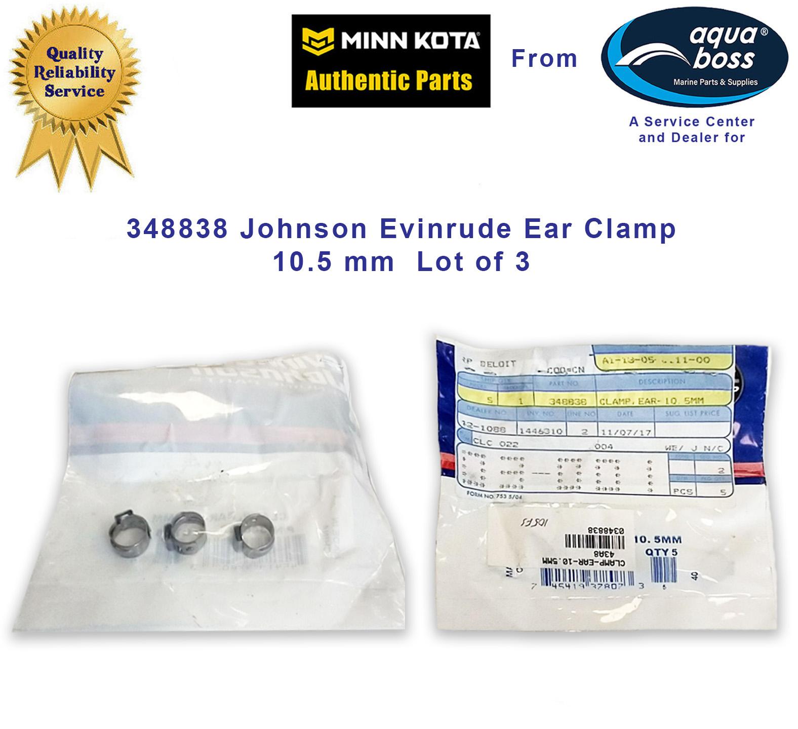348838 Ear Clamp Johnson Evinrude OMC 3 pieces