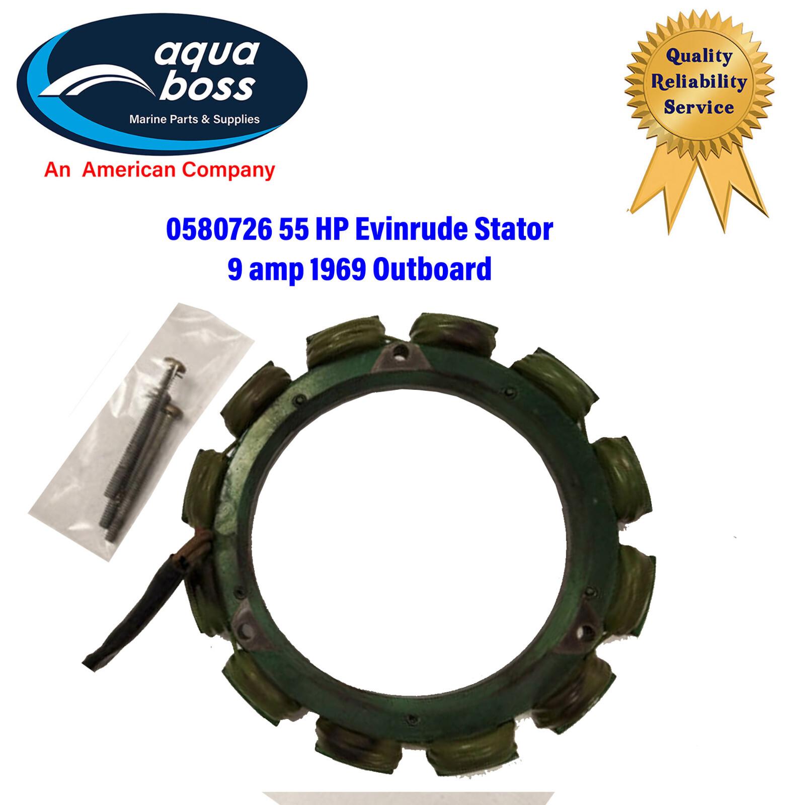 Evinrude Stator 05807269 55 Horse Power 9 amp 1969 Outboard