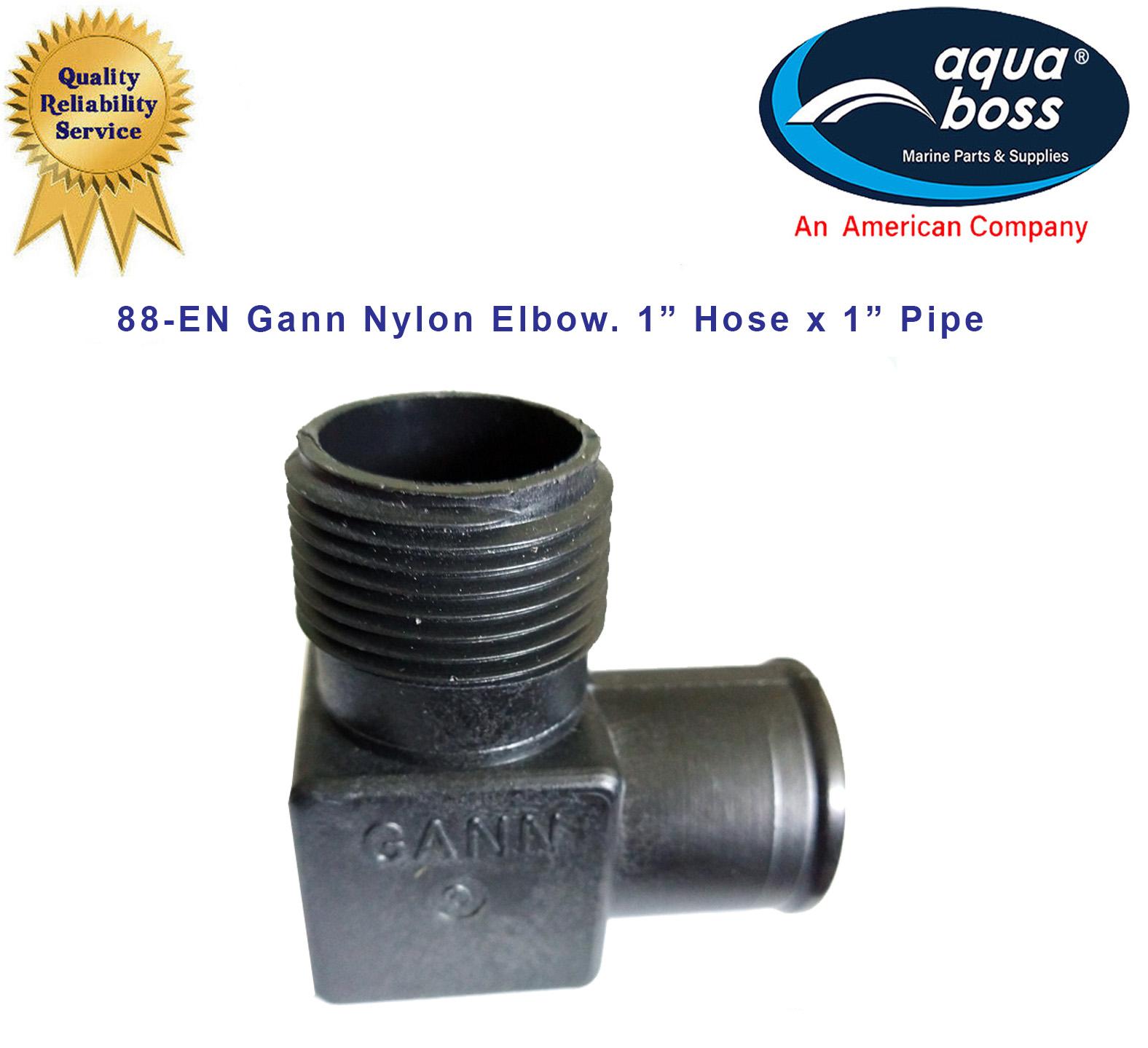 88-EN Gann Nylon Elbow. 1” Hose x 1” Pipe Glass Reinforced