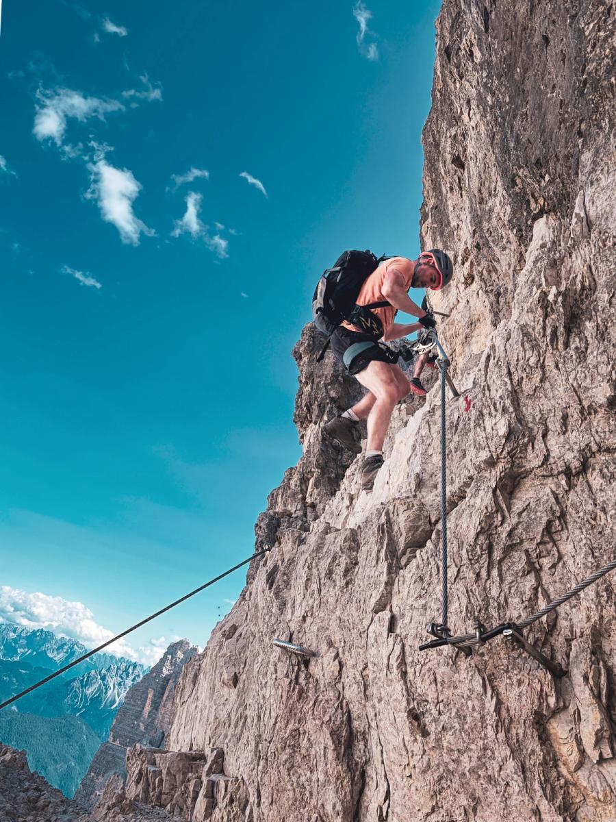 The Da Luca Trail - Tre Cime - Male Using Via Feratta