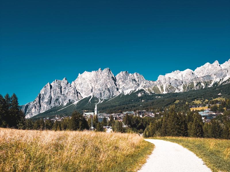 Cortina d'Ampezzo from the Passeggiata Strada del Convento