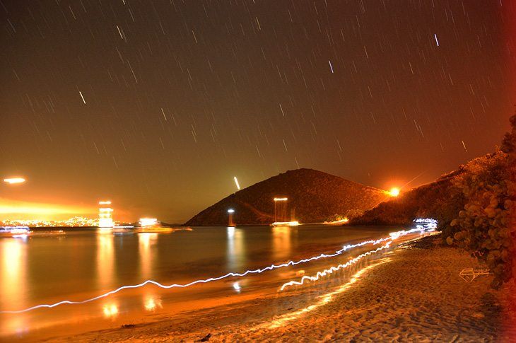 Long exposure photo on Jost van Dyke in the British Virgin Islands