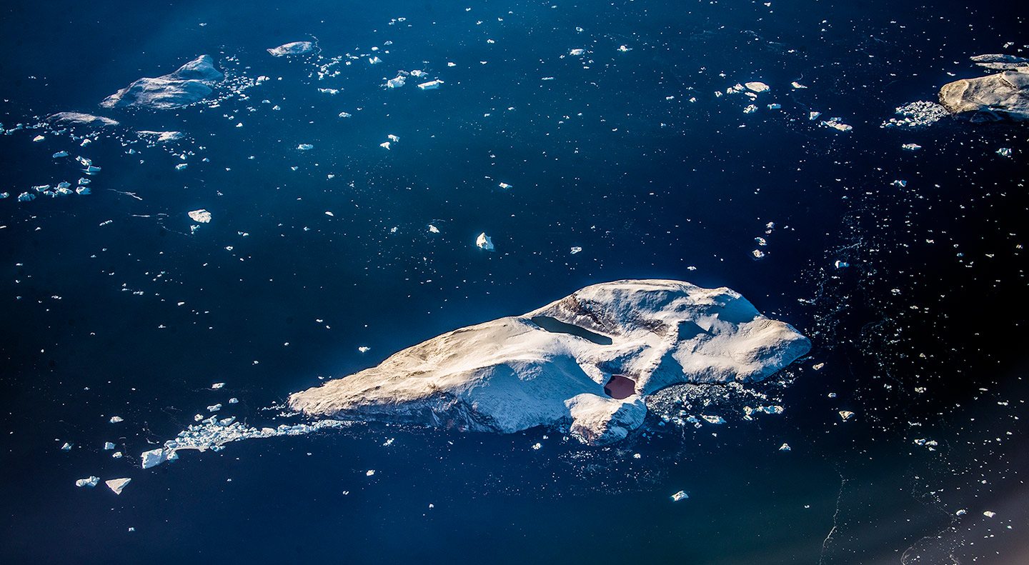 Flying over the North Pole