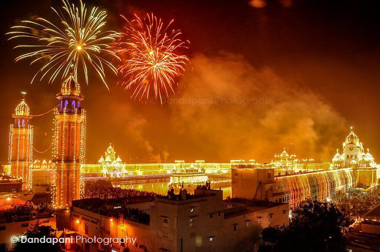 Fireworks go off in grand style at the Golden Temple in Amritsar in Northwestern India during Diwali celebrations.