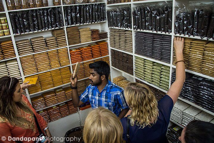 We fill our bags full of spices that have just come from the plantations.