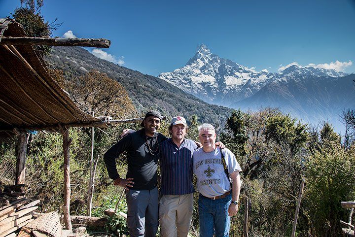 At rest camp, located about 40 minute hike away from Forest Camp. Great view of Fishtail from here.
