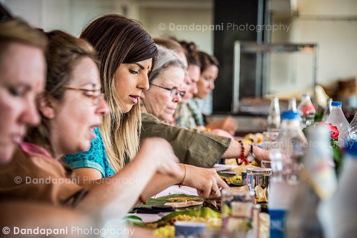 For almost everyone it was their first time eating a traditional south Indian meal with their hand.