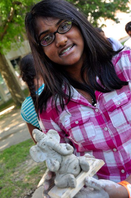 Making Clay Ganeshas