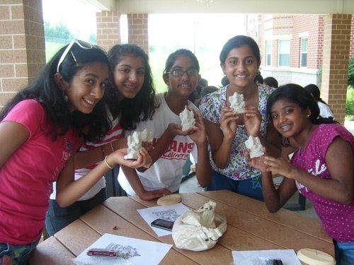 In the afternoon campers make clay Ganeshas for the upcoming Ganesha Chaturthi festival.