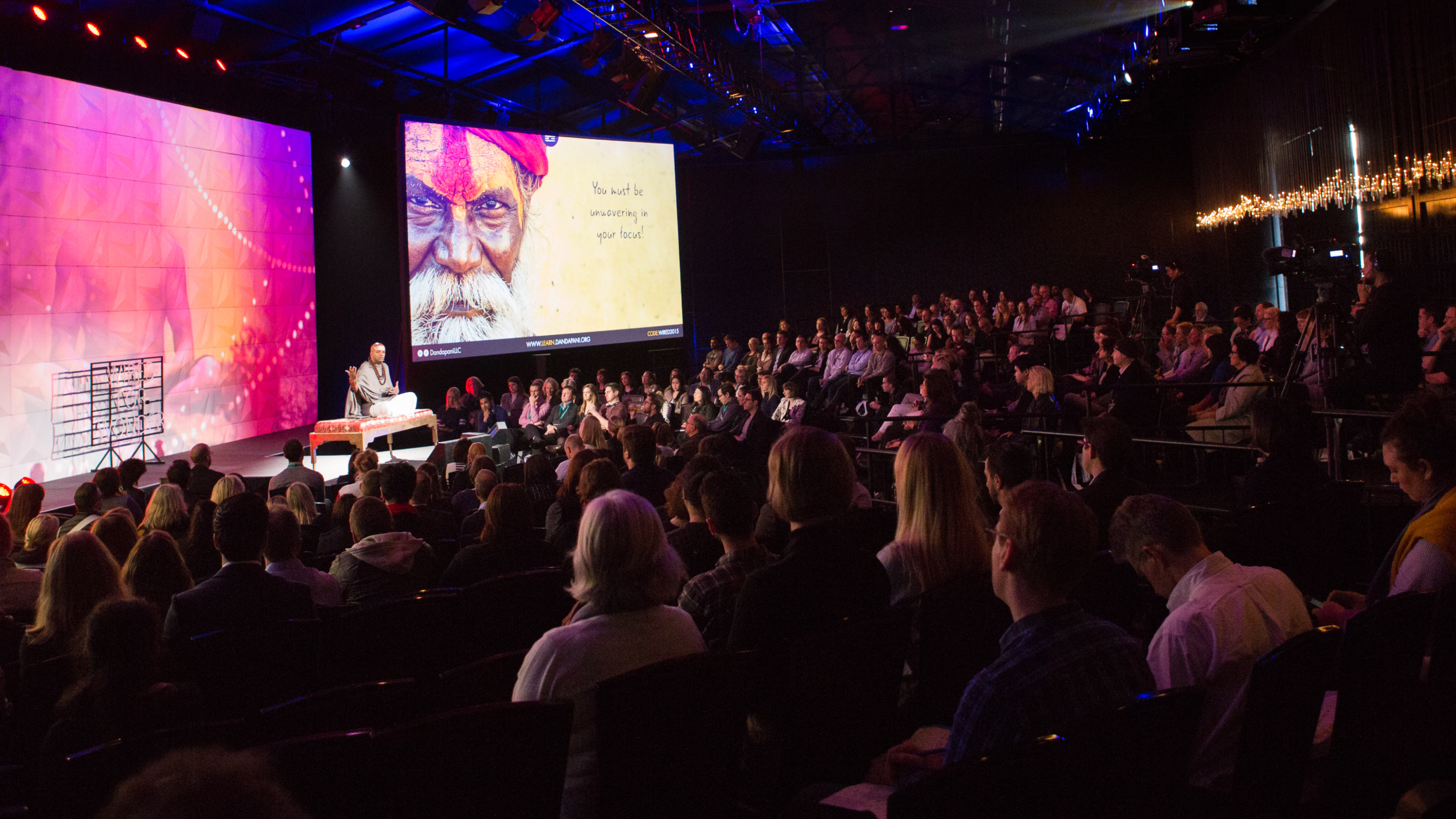 Dandapani speaking at an event