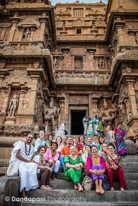 We pose on one of the steps leading to the sanctum