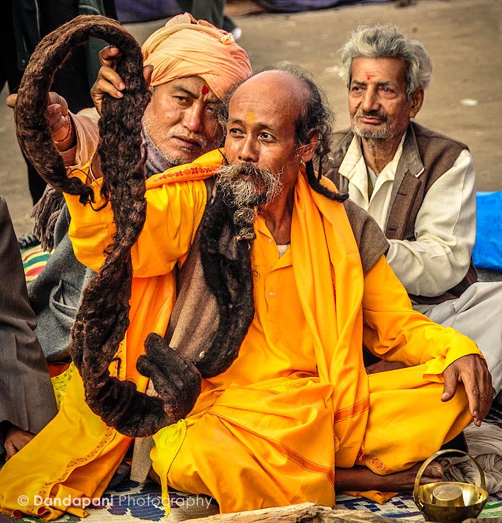 Monk with really long hair