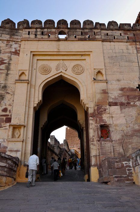 The steep entrance to Jodhpur's Meherangah Fort