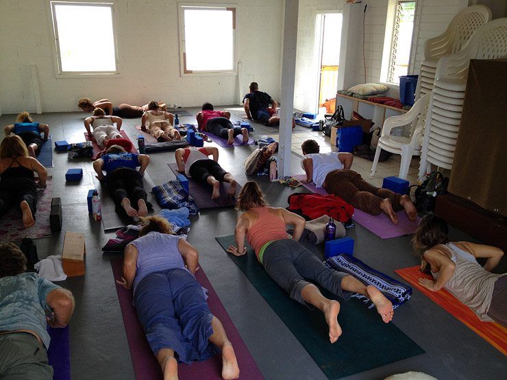 Angela leads the asana class