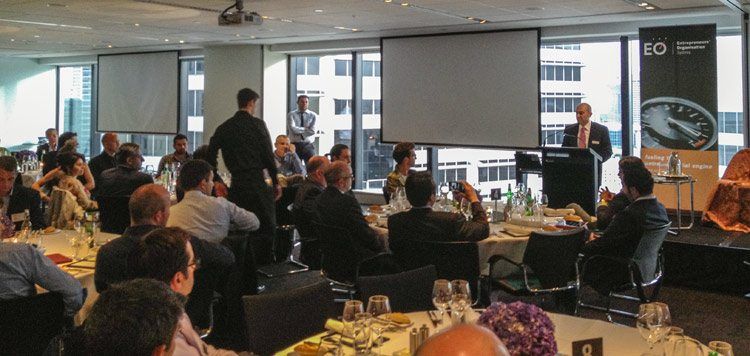 Richard, EO Sydney chapter president, welcomes everyone.