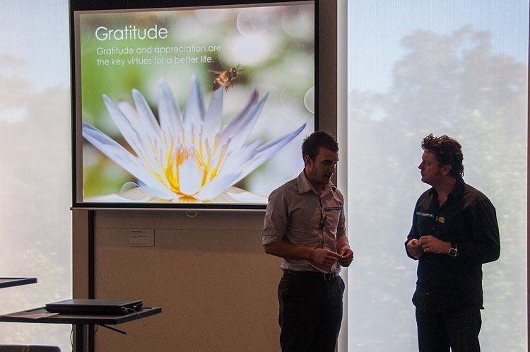 We paired members up in an exercise to express gratitude and appreciation to one another.