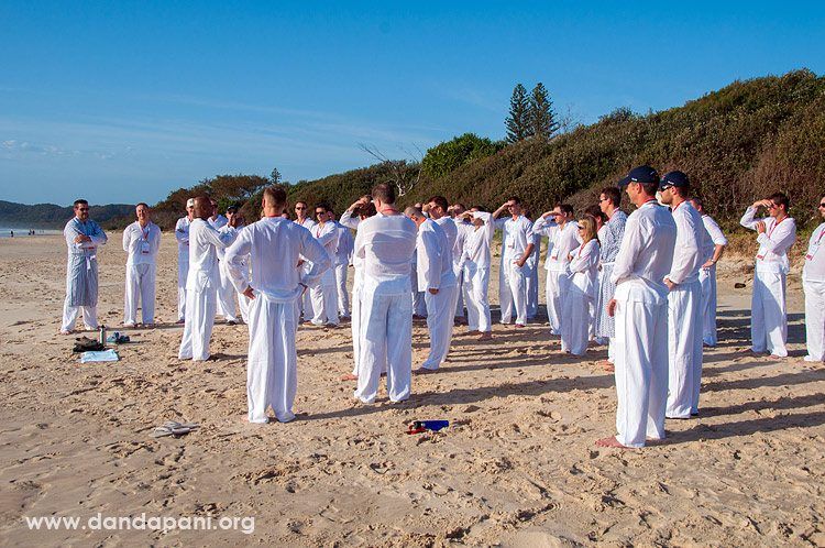 We gather on the beach at 7:15am for yoga and meditation on Byron Bay's spectacular beach.