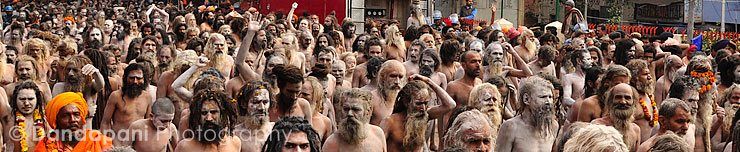 Parade of sadhus at the Kumbh Mela Festival image