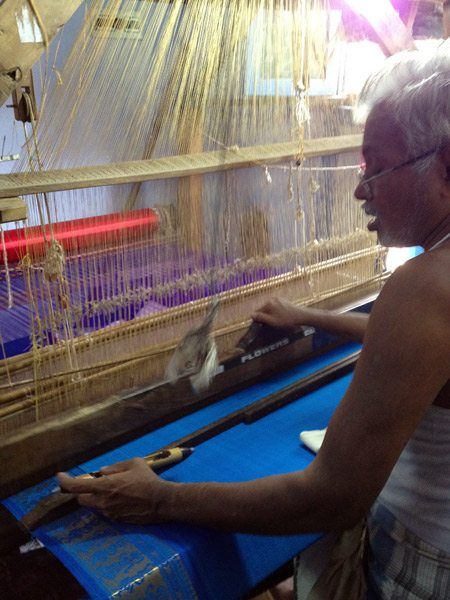 Visiting the home of a Sari Weaver
