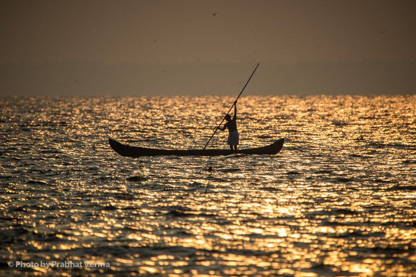 The sunrise time is absolutely gorgeous here at Kumarakom Lake Resort.