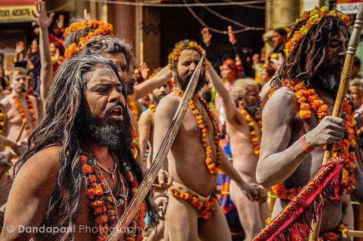 Parade of sadhus at the Kumbh Mela Festival image
