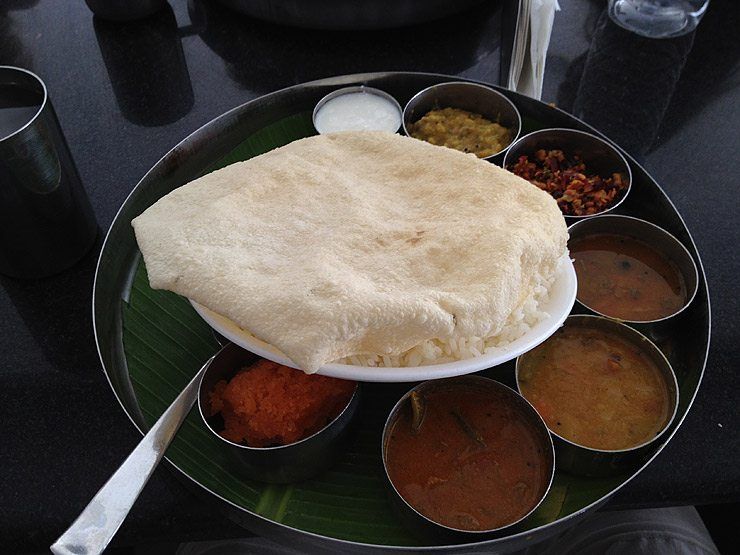The delicious thali we had for lunch