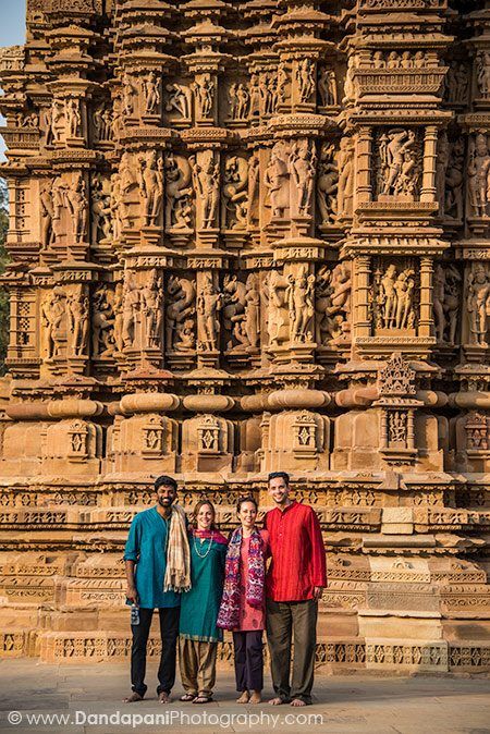 Arun, Becky, and Heriberto pose in front of these spectacularly beautiful carvings.